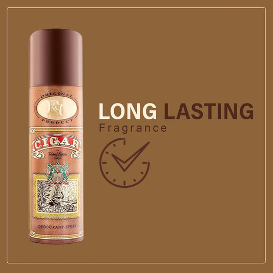 Cigar by Remy Latour Paris Deodorant Spray 250ml - Long Lasting Warm Woody Spicy Masculine Fragrance Body Spray for Men Daily