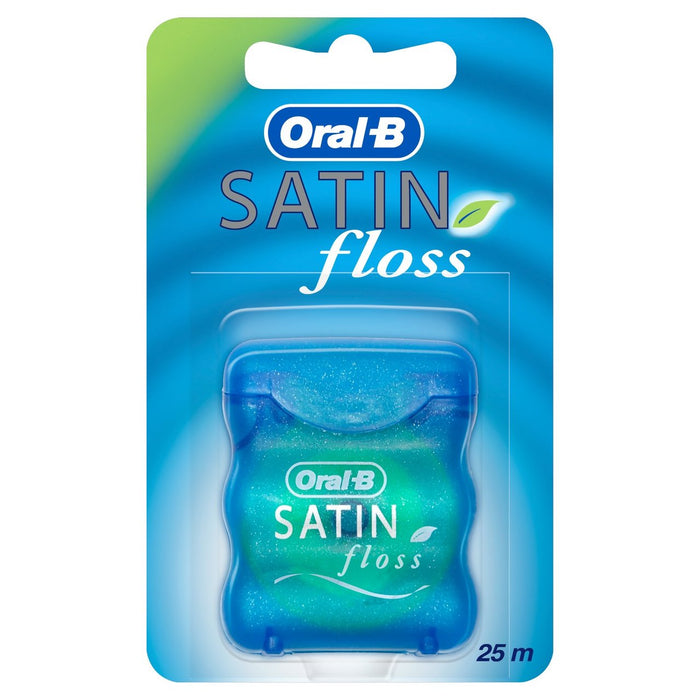 Oral-B Mint Satin Dental Floss 25m – Smooth, Strong Floss for Gentle & Effective Plaque Removal