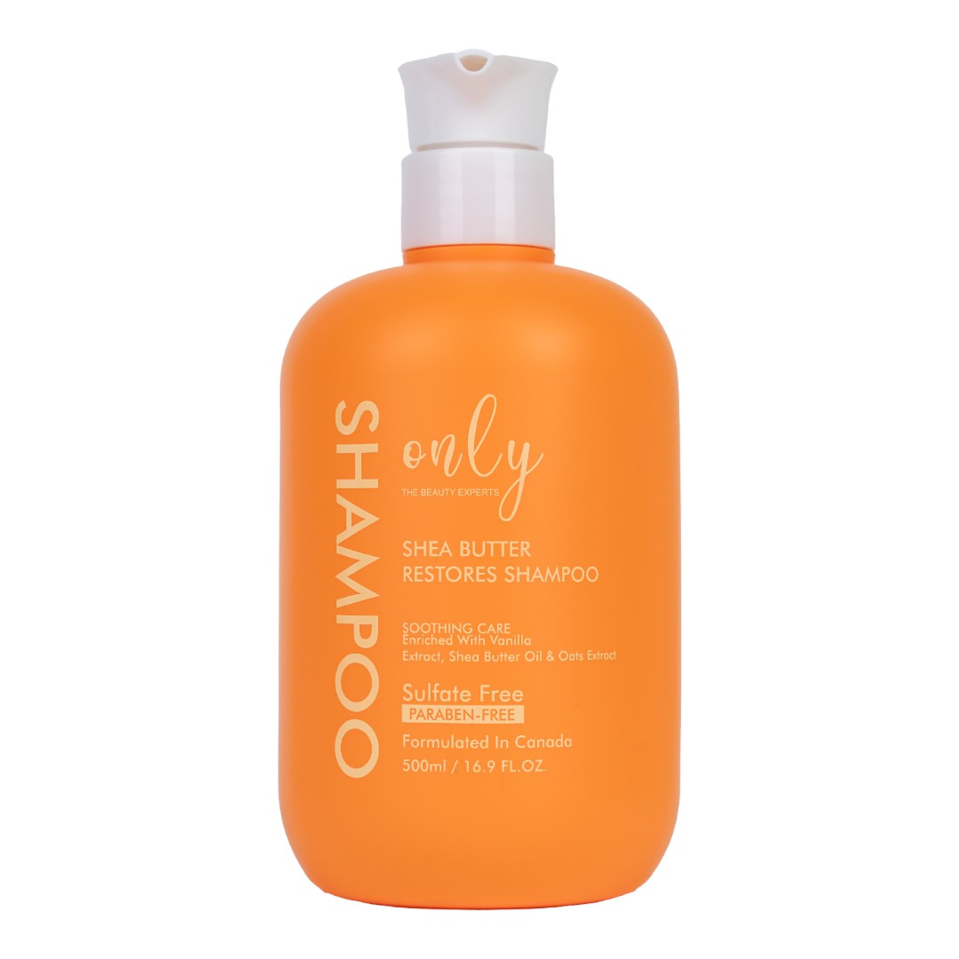 Only Shea Butter Restores Shampoo 500ml - Deep Nourishing Hair Care Shampoo for Dry & Damaged Hair, Repair, Frizz Control, So