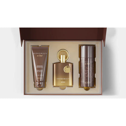 Afnan Supremacy In Oud Gift Set,for Men & Women, Extrait de Parfum 100ml / Shower gel 150ml / Perfume Deo Spray 150ml