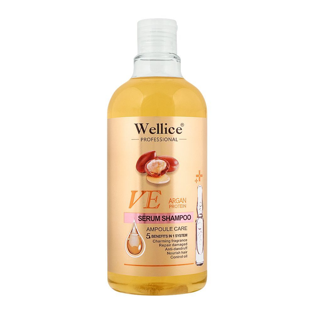 Wellice VE Argan Protein Serum Shampoo Ampoule Care 500ml – Deep Repair & Nourishing Hair Care for Smooth, Shiny & Strong Hai