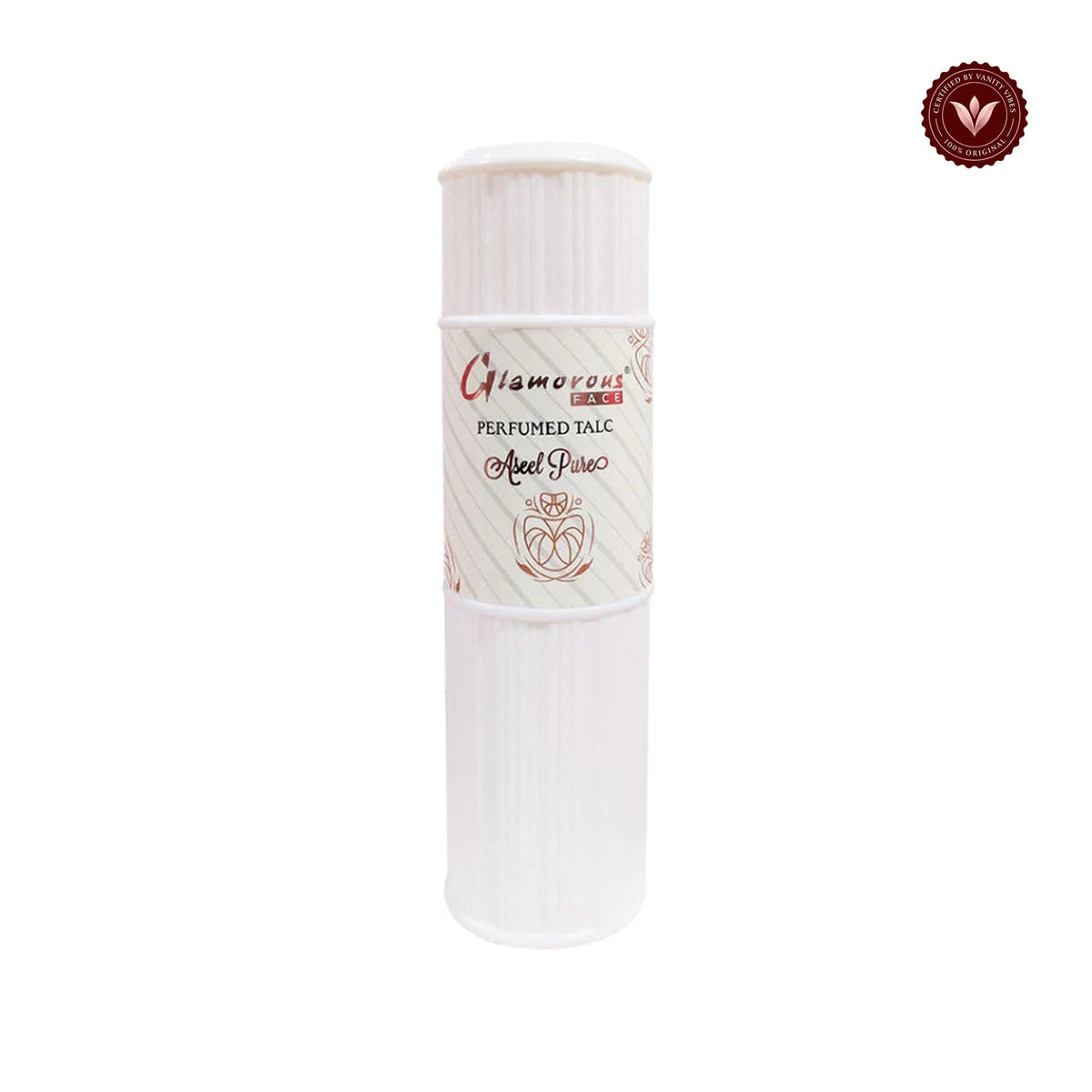 Glamorous Face Talcum Powder Large (Aseel Pure) white-background product image with Vanity Vibes badge