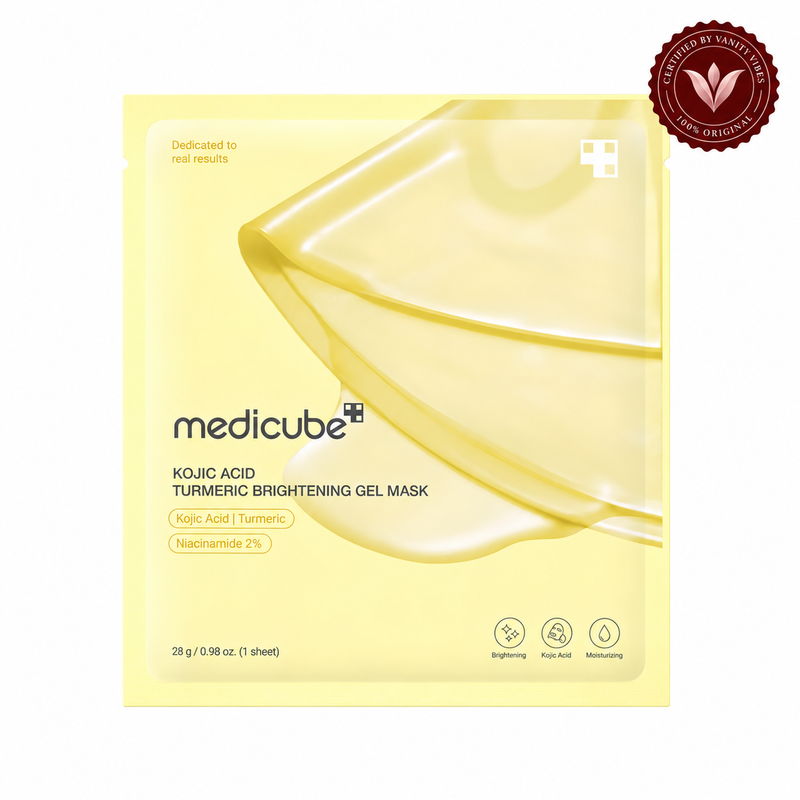 Medicube Kojic Acid Turmeric Brightening Gel Mask (Single Sheet) — Vanity Vibes sealed product photo