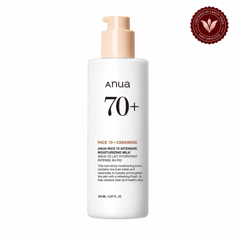 ANUA Rice 70 Intensive Moisturizing Milk 150ml — Vanity Vibes sealed product photo