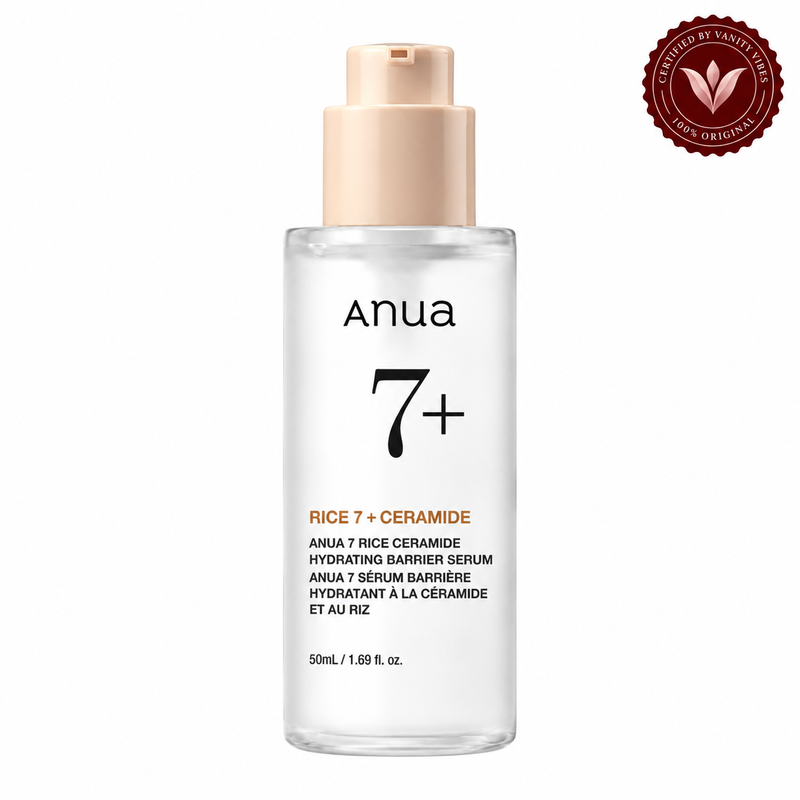 Anua 7+ Rice Ceramide Hydrating Barrier Serum 50ml — Vanity Vibes sealed product photo