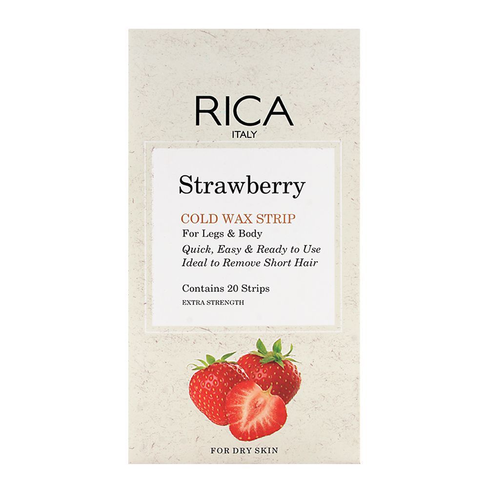 RICA Strawberry Legs & Body Dry Skin Cold Wax Strip 20Strips
