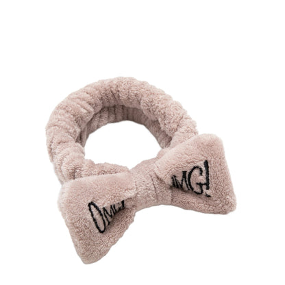 OMG Letter Facial Hair Band Bow Knotted (COFFEE)