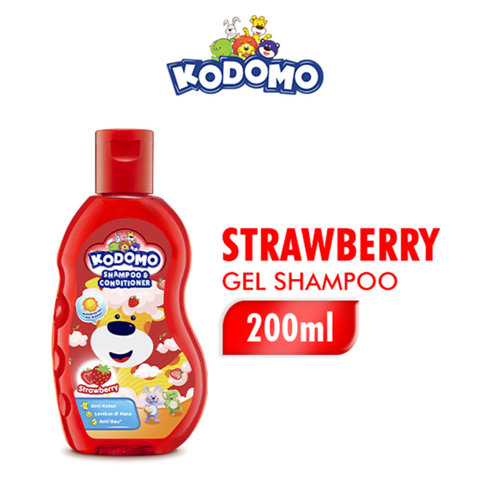 Kodomo Strawberry Antibacterial Shampoo & Conditioner For Kids 200ml