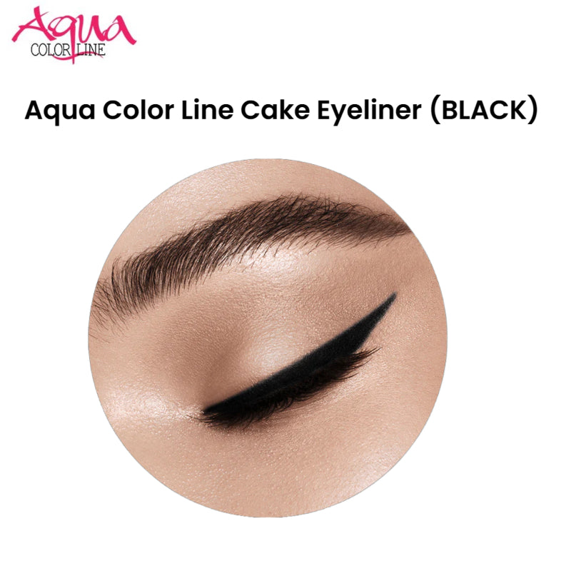 Aqua Color Line Cake Eyeliner (BLACK)