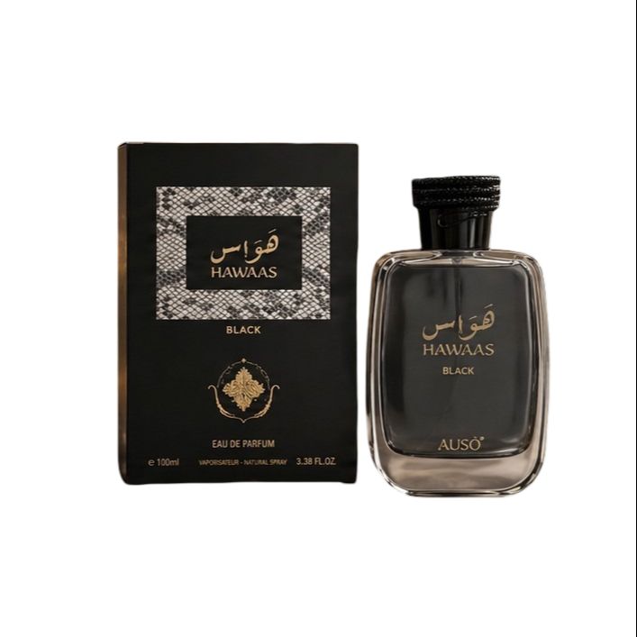 Auso Hawaas Black Eau de Parfum 100ml - Long Lasting Deep Woody Spicy Fragrance Perfume for Men Strong Masculine Night Wear S