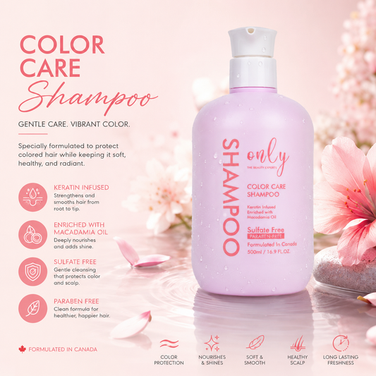 Only Color Care Shampoo 500ml - Hair Care Shampoo for Color Treated Hair, Fade Protection, Gentle Cleansing, Nourishment & Lo