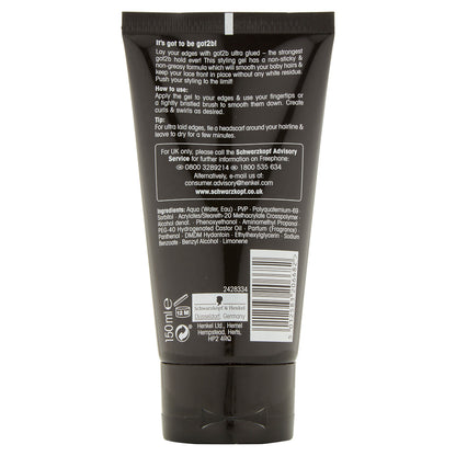 Schwarzkopf Got2b Glued Ultra Styling Hair Gel 150ml Extra Strong Hold & Long-Lasting Style