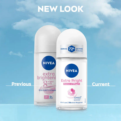 Nivea Extra Bright Radiant & Smooth Anti Perspirant Roll On 50ml