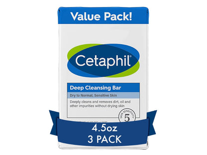Cetaphil Deep Cleansing Bar Soap 127g all skin type  (Pack of 3)