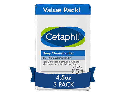 Cetaphil Deep Cleansing Bar Soap 127g all skin type  (Pack of 3)
