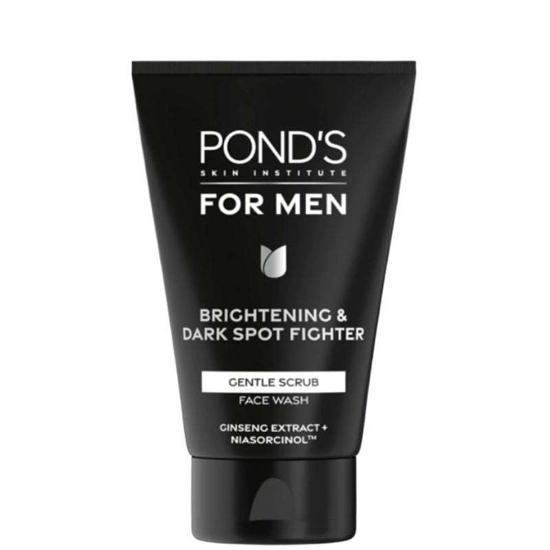 Pond’s Men Brightening & Dark Spot Fighter Gentle Scrub Face Wash 100g – With Ginseng Extract & Niasorcinol for Clear, Even-T