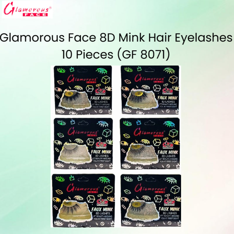 Glamorous Face 8D Mink Hair Eyelashes 10 Pieces (GF 8071)
