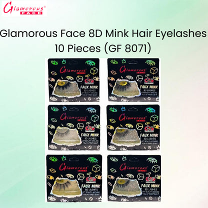 Glamorous Face 8D Mink Hair Eyelashes 10 Pieces (GF 8071)