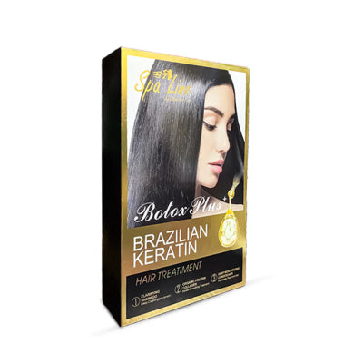 Spa Line Protein Brazilian Keratin Care Botox Plus 3-in-1 Hair Treatment Set 300ml × 3 (Smooth & Repair Formula)
