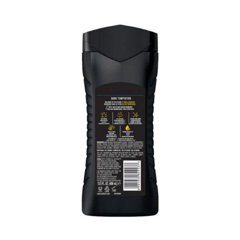 Axe Dark Temptation 12h Long Lasting Fragrance 3 In 1 Body Wash 400ml