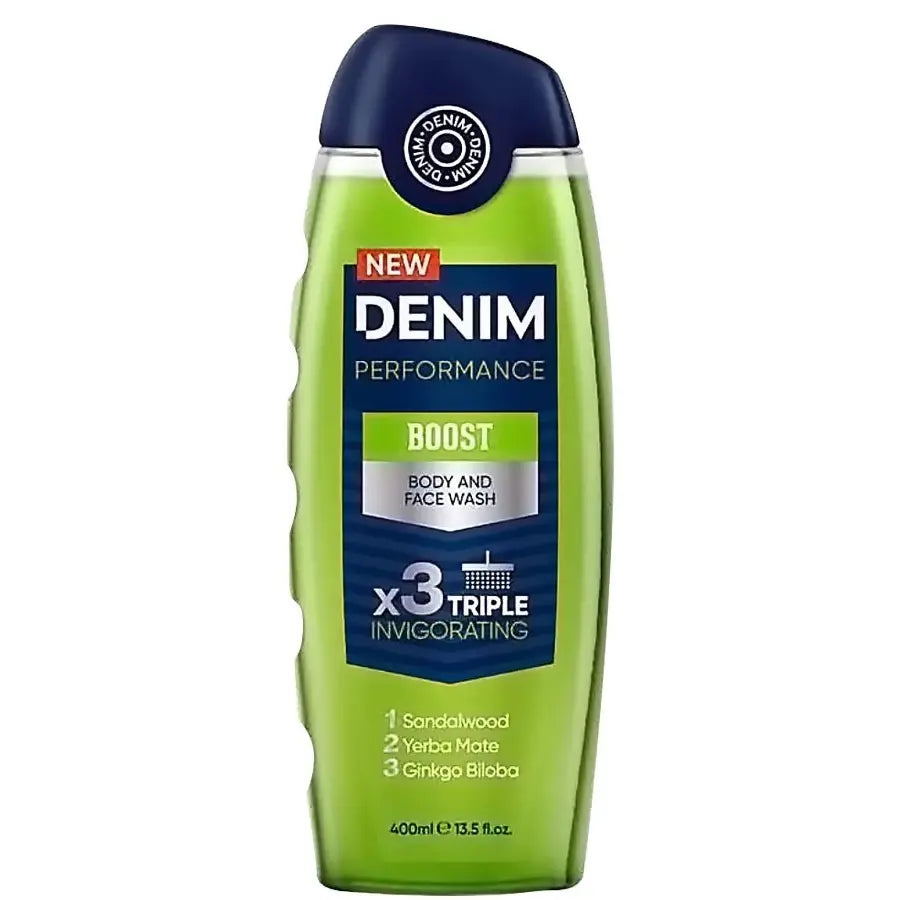Denim Performance Boost Body and Face Wash X 3 Triple Invigorating 400ml