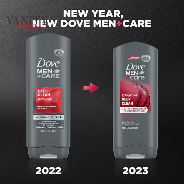 Dove Men+Care Body and Face Wash Body Wash for Men Exfoliating Deep Clean with 24-Hour Nourishing Micromoisture Technology 53