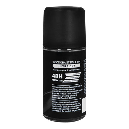Romano Gentlemen Deodorant Roll-On 50ml - Long Lasting Anti Perspirant for Men with Sweat Control, Fresh Masculine Fragrance 