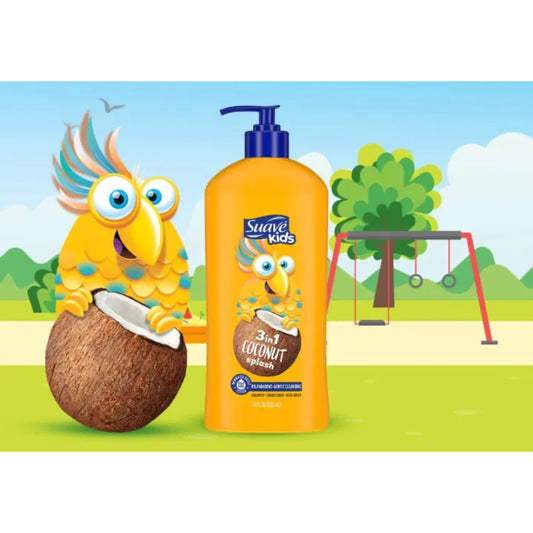 Suave Kids 3 in 1 Coconut Splash Shampoo + Conditioner + Body Wash 532ml