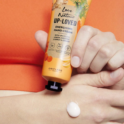 Oriflame Love Nature Up Loved Energising Hand Cream with Upcycled Lemon, Organic Carrot & Ginger 75ml