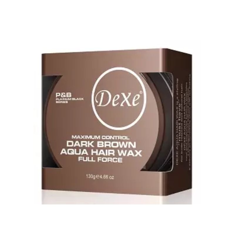 Dexe Maximum Control Dark Brown Hair Aqua Wax Full Force 150 g Strong Hold Natural Color & Long-Lasting Style