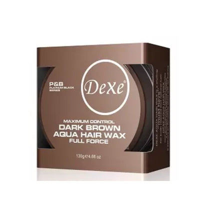 Dexe Maximum Control Dark Brown Hair Aqua Wax Full Force 150 g Strong Hold Natural Color & Long-Lasting Style