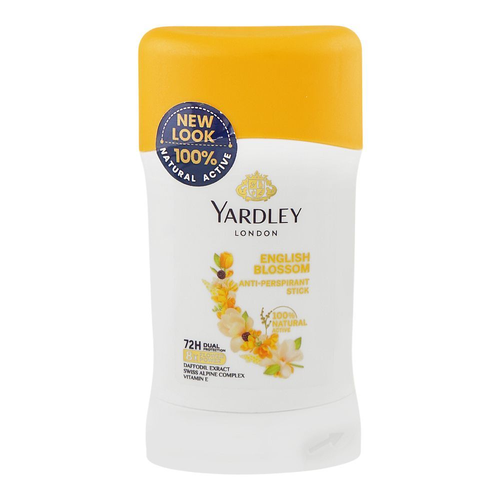 Yardley London English Blossom Anti-Perspirant Deodorant Stick 40g – Long Lasting Floral Fragrance with 72 Hour Sweat Protect