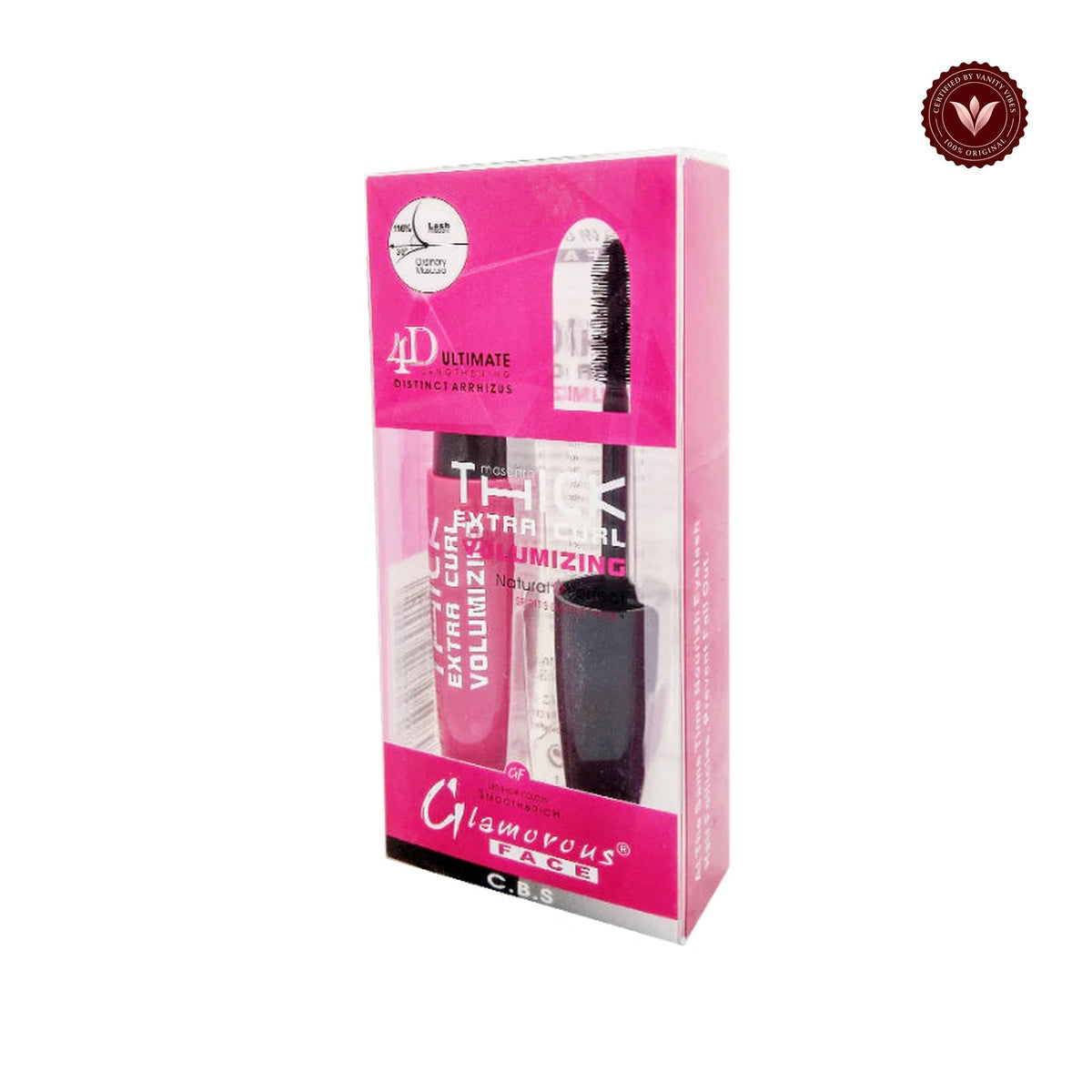 Ultimate 4D Mascara Glamorous Face white-background product image with Vanity Vibes badge
