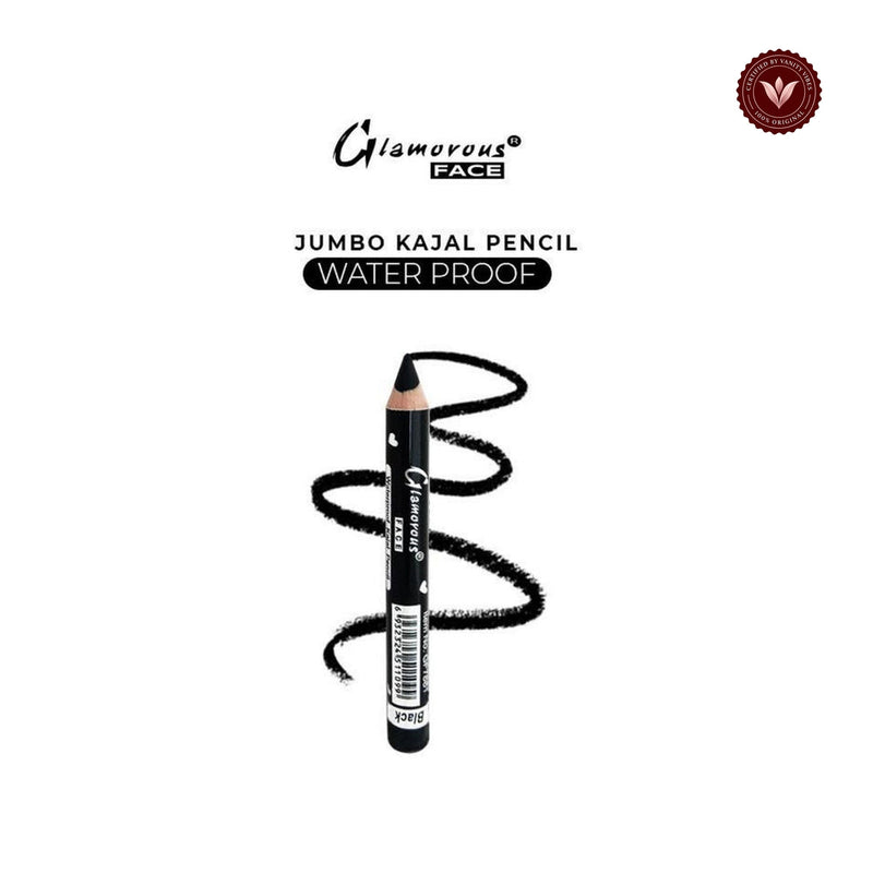 Glamorous Face Black Kajal Pencil Jumbo Eye Makeup Long-lasting Smudge-proof Waterproof Cosmetics for Women white-background product image with Vanity Vibes badge