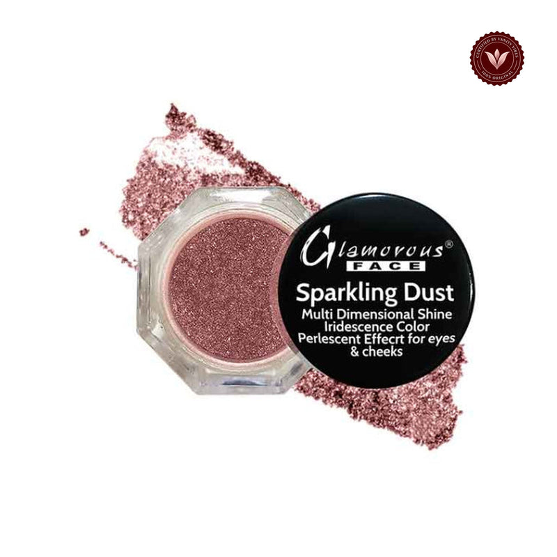 Glamorous Face Sparkling Dust (shade 108) Glitter white-background product image with Vanity Vibes badge