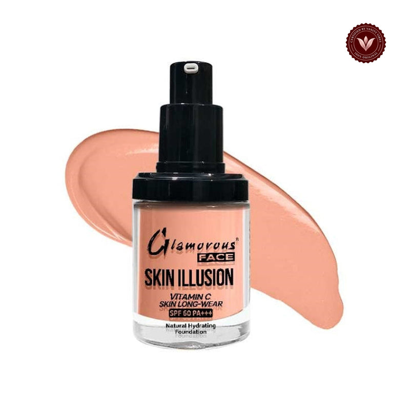 Glamorous Face Skin Illusion Vitamin C Liquid Foundation 25ml (SHADE:150) white-background product image with Vanity Vibes badge