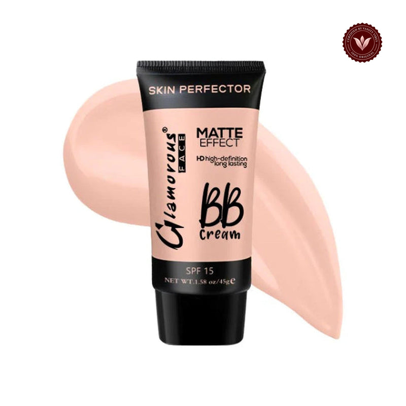 Glamorous Face Matte Effect BB Cream spf 15 (Shade:102 Light Beige) white-background product image with Vanity Vibes badge