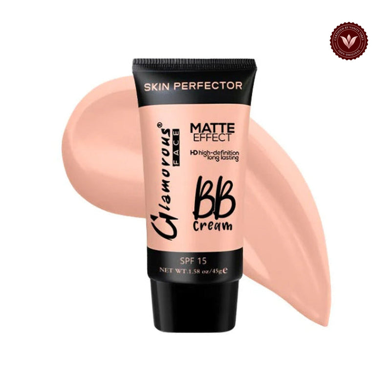 Glamorous Face Matte Effect BB Cream spf 15 (Shade:104 Natural Nude) white-background product image with Vanity Vibes badge