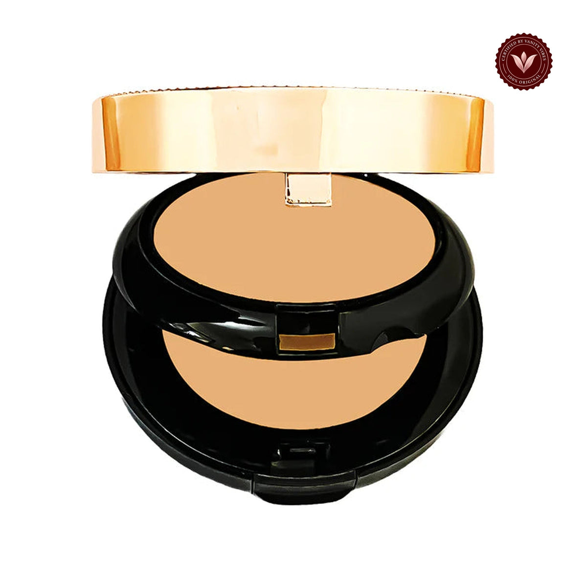 Glamorous Face Ultra Beauty 24H Fresh Wear Double Compact Powder (Shade:02) white-background product image with Vanity Vibes badge