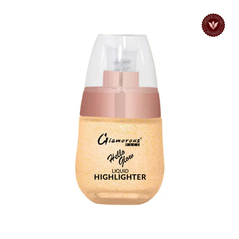 Glamorous Face Hello Glow Liquid Highlighter (Shade:03) white-background product image with Vanity Vibes badge