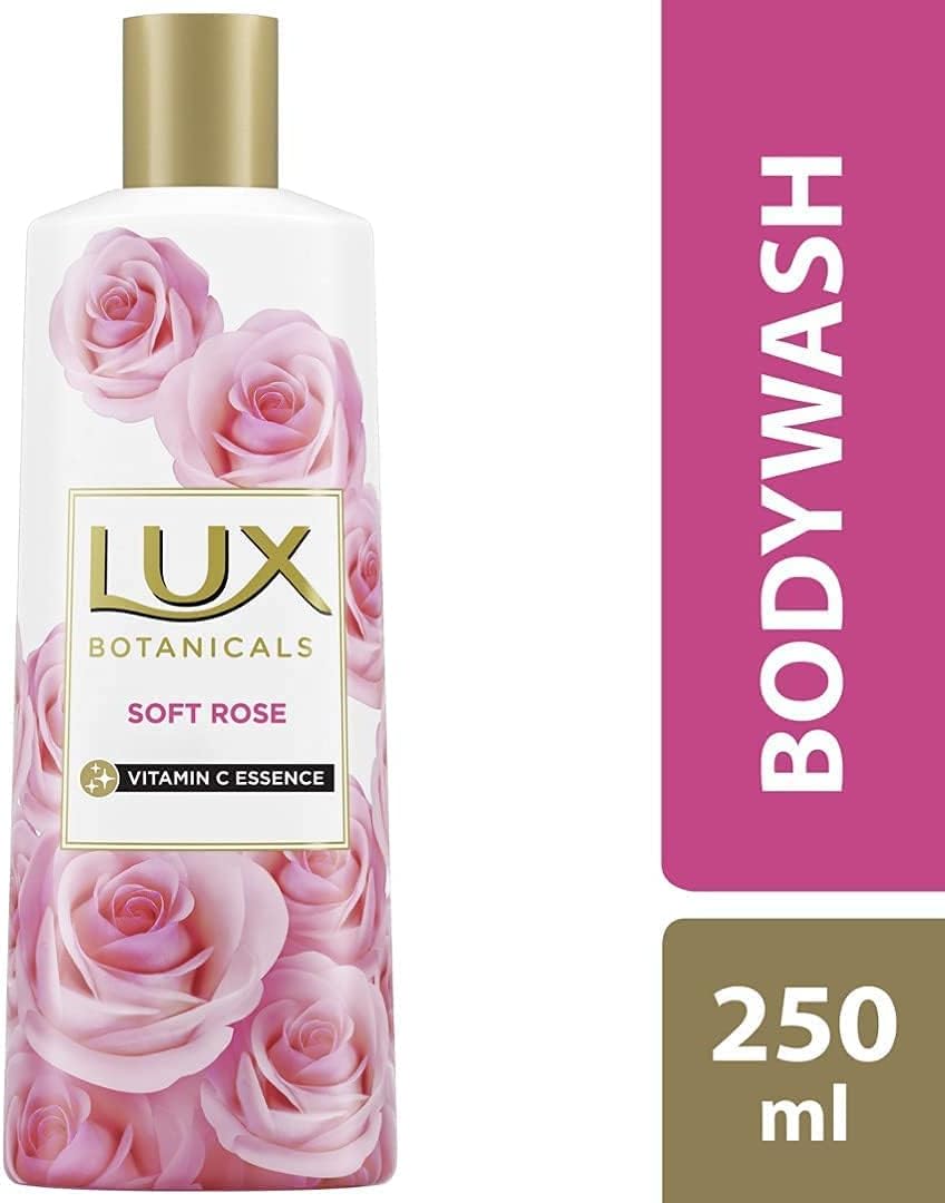 Baru Lux Botanicals Soft Skin Soft Rose Body Wash 250ml – Gentle Cleansing Shower Gel for Smooth, Silky & Fragrant Skin