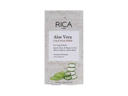 Rica Aloe Vera Cold Wax Strip (Pack Of 20Strip) All Skin Type