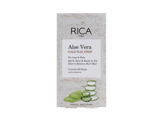 Rica Aloe Vera Cold Wax Strip (Pack Of 20Strip) All Skin Type
