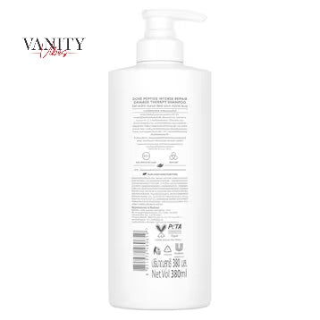 Dove Peptide Intense Repair Damage Therapy Shampoo, 380ml, with Advanced Hair Care Formula for Severely Damaged Hai