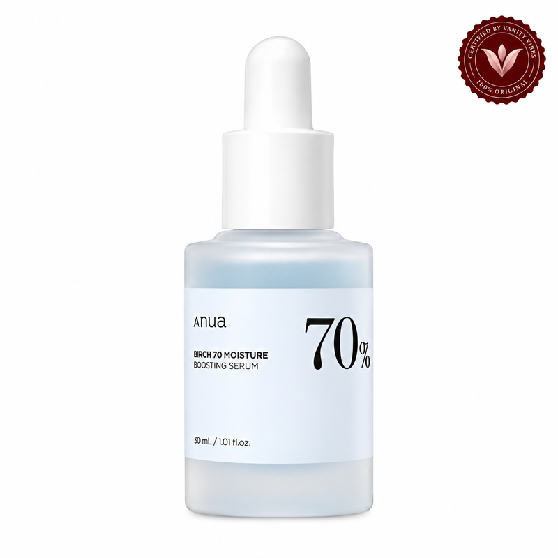 Anua Birch 70% Moisture Boosting Serum 30 ml Deep Hydration & Skin Nourishment (K Beauty) — Vanity Vibes sealed product photo