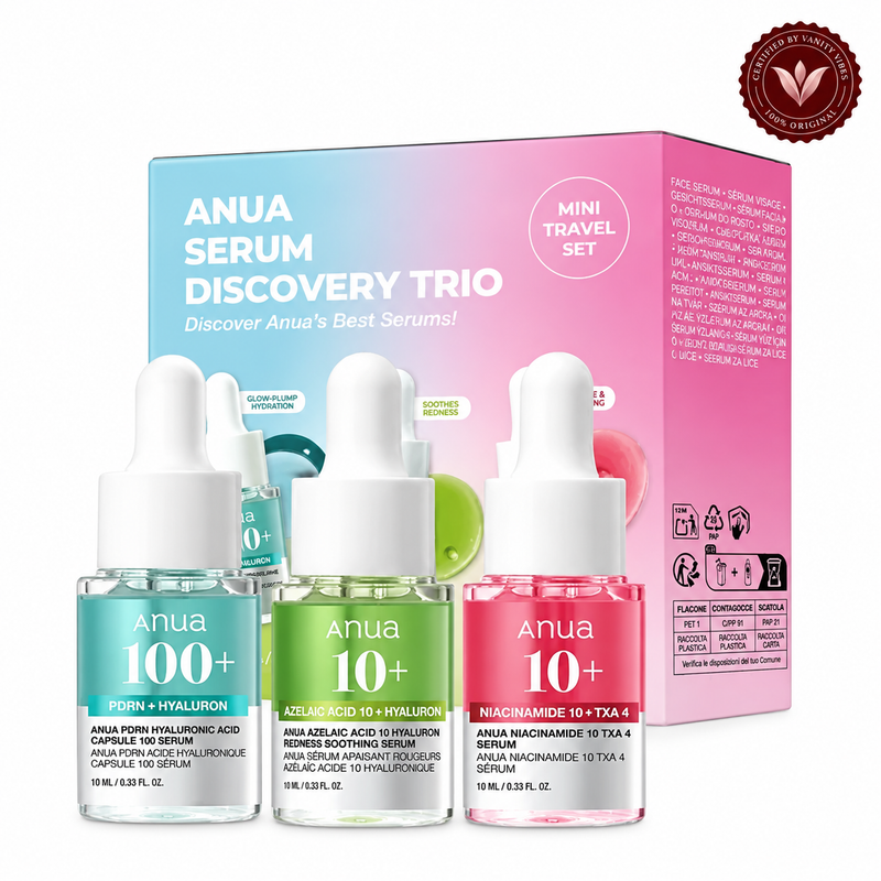 Anua Serum Mini Set 10 ml Travel-Friendly Hydration & Skin Nourishment (K Beauty) — Vanity Vibes sealed product photo
