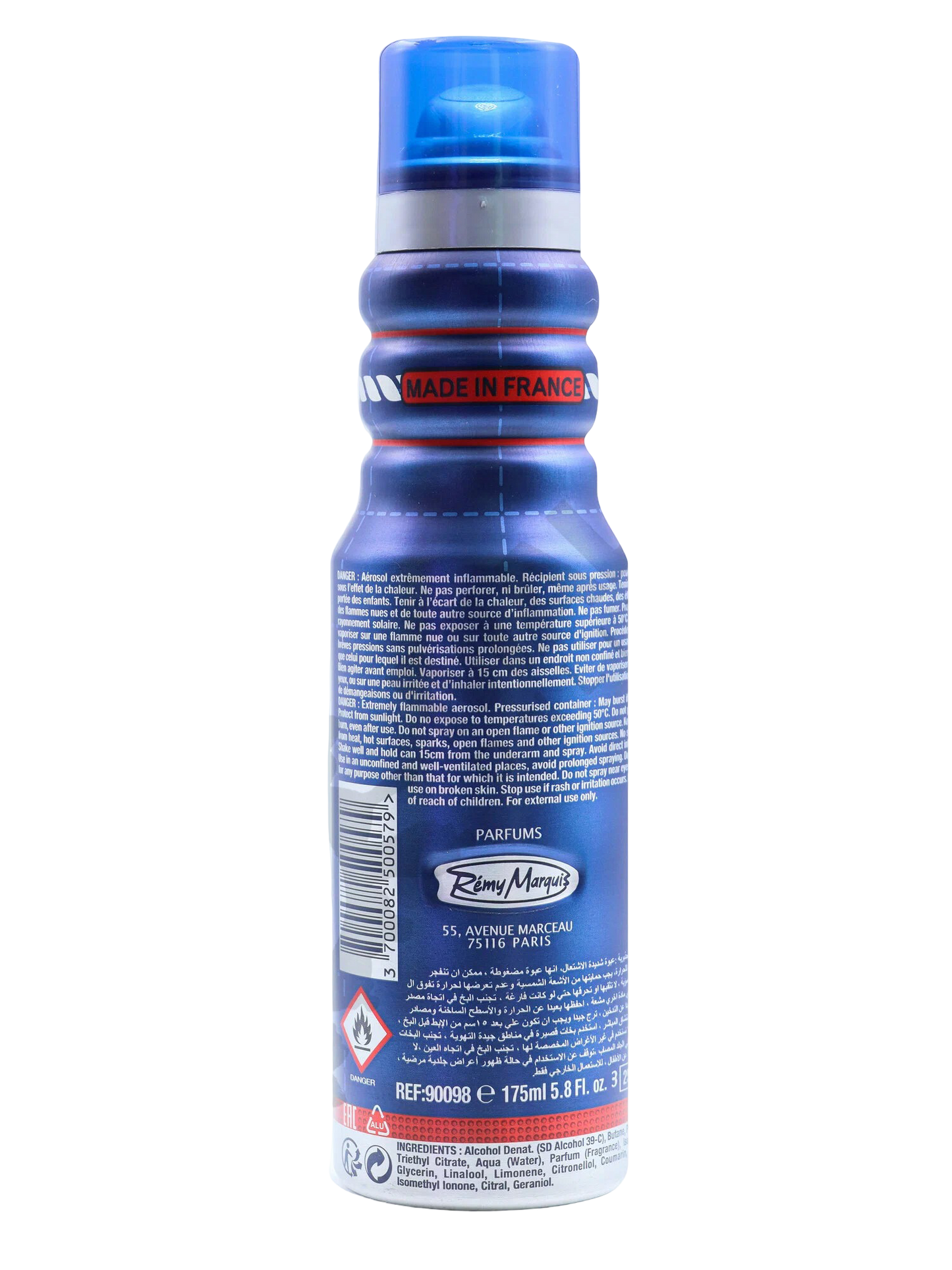 Reemax De Remy Marquis Paris Original Deodorant Spray 175ml – Long Lasting Fresh & Masculine Fragrance for Men