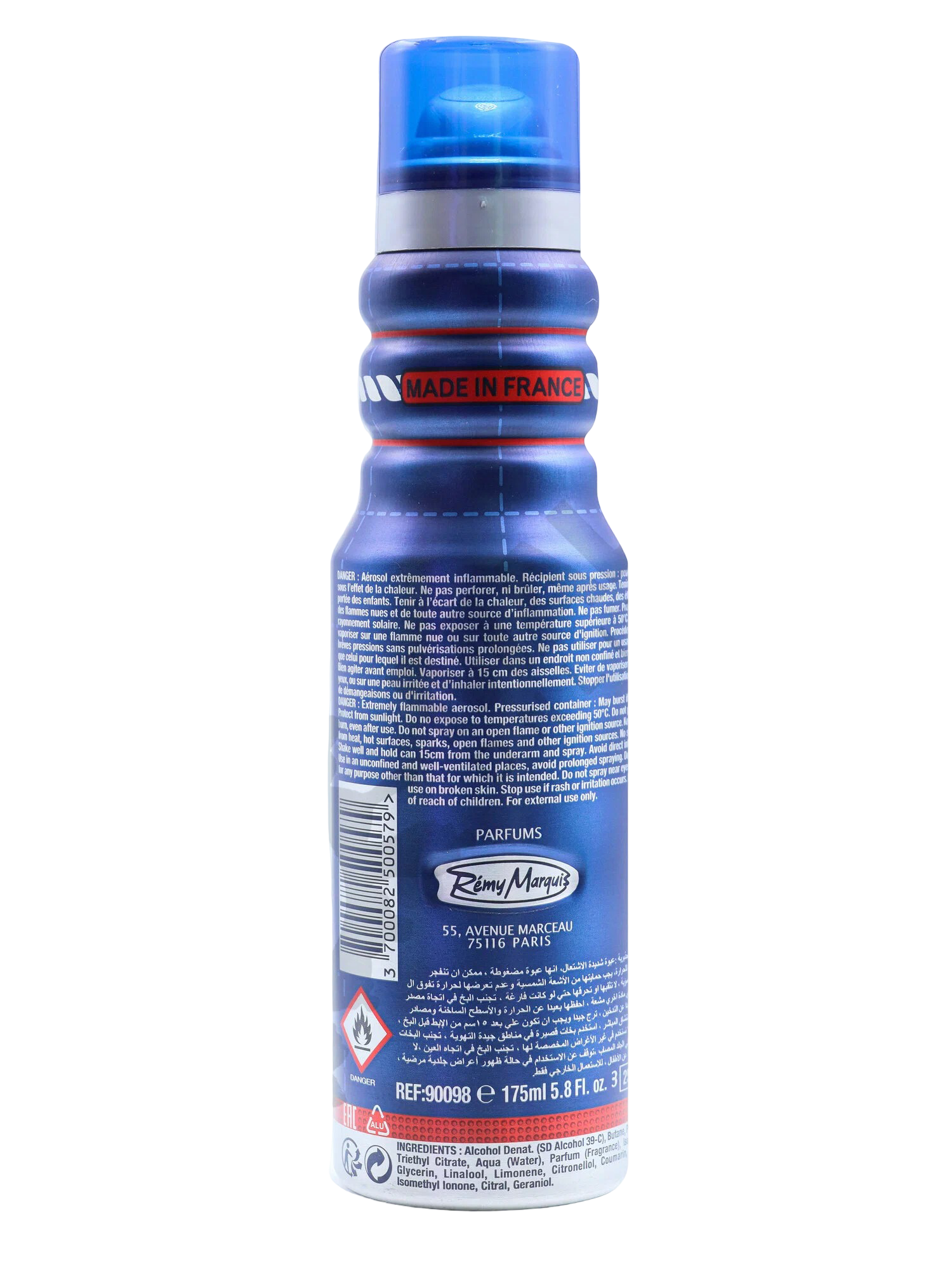 Reemax De Remy Marquis Paris Original Deodorant Spray 175ml – Long Lasting Fresh & Masculine Fragrance for Men