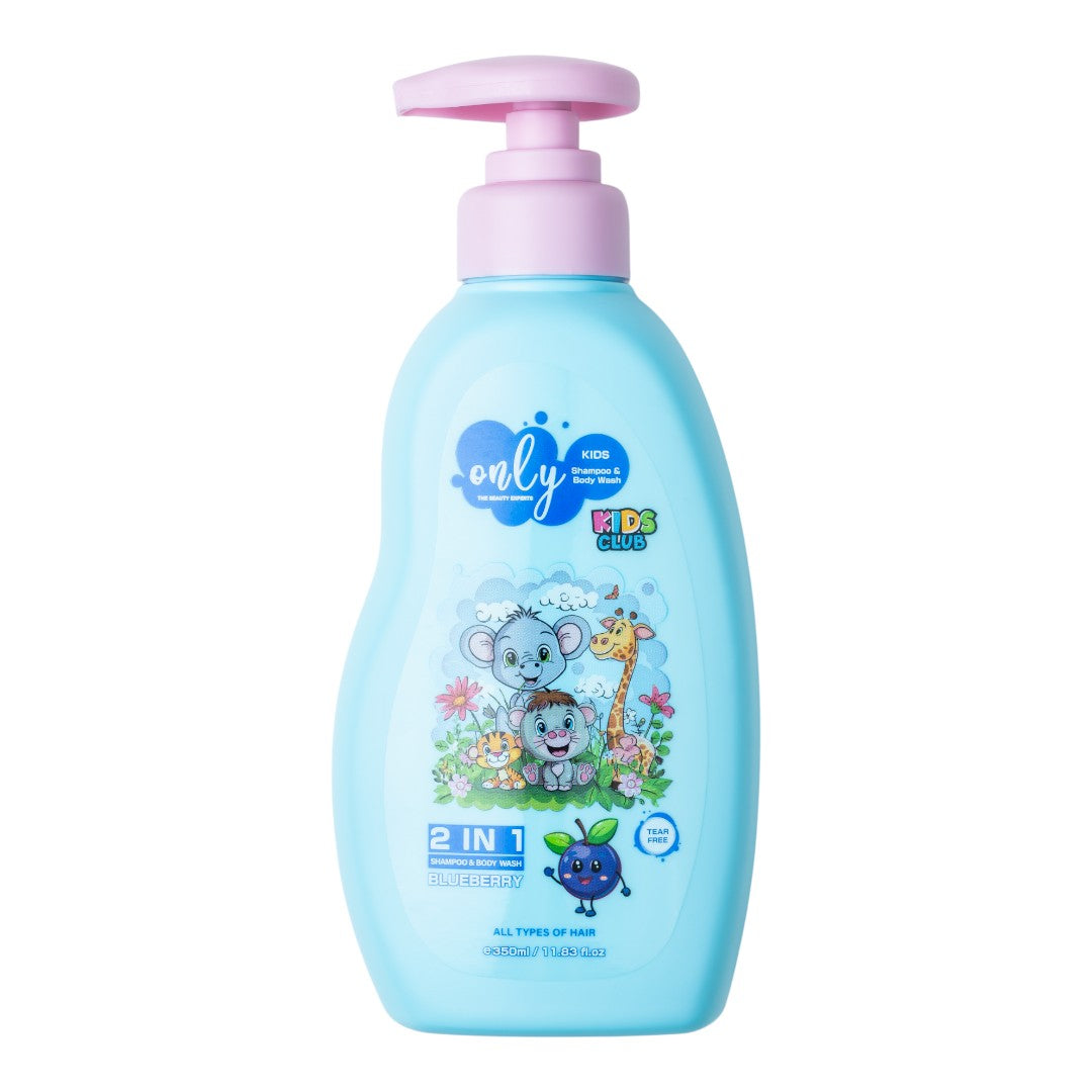 Only Kids Blueberry Shampoo 350ml – Gentle Tear-Free Kids Hair Care Shampoo for Soft Smooth Hair, Mild Cleansing, Nourishment