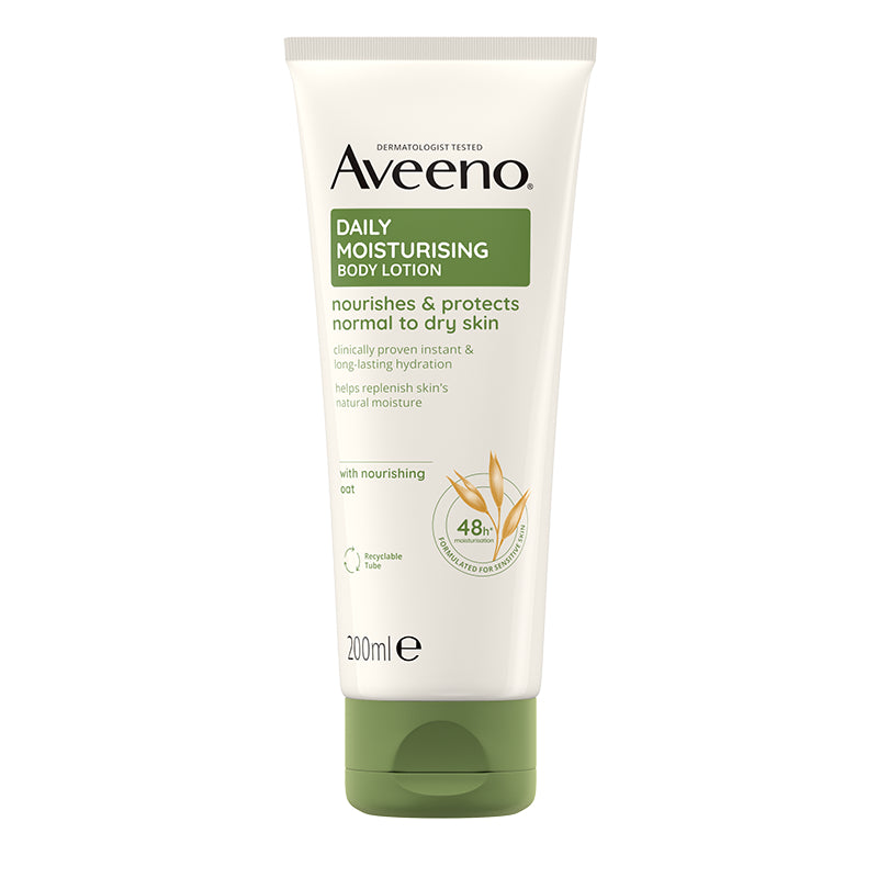 Aveeno Daily Moisturising Body Lotion 200ml – Nourishing Body Lotion for Normal to Dry Skin, Deep Hydration, Skin Barrier Pro